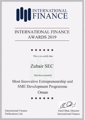 Zubair SEC wins Intl. award for “Most Innovative Entrepreneurship & amp; SME Development Programme”